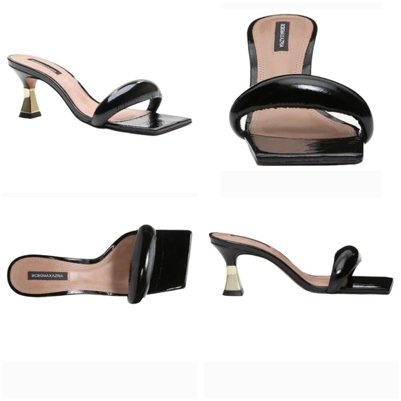 BCBGMAXAZRIA Women's Favari Mid Heel Dress Sandal Women's Shoes In Black 8.5 - Picture 1 of 14